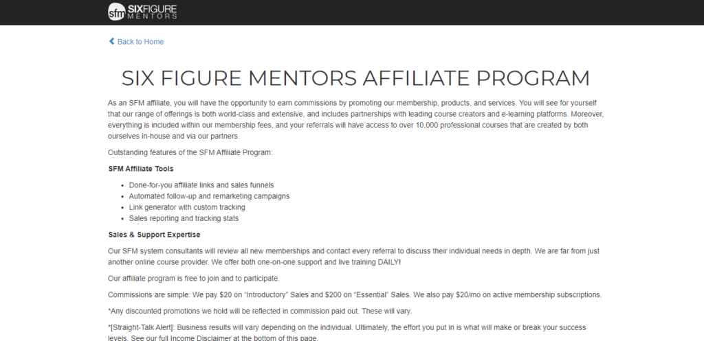 Six figures mentor affiliate program