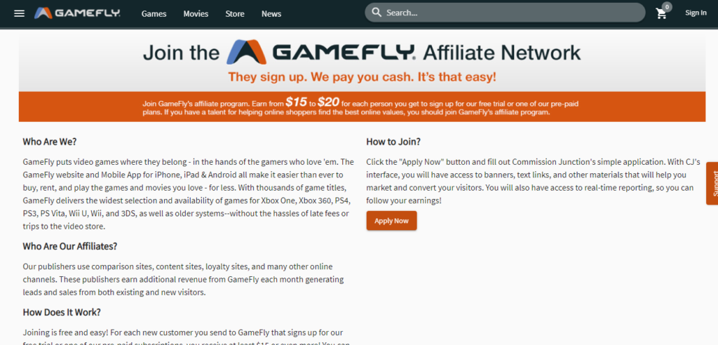 gamefly affiliate program