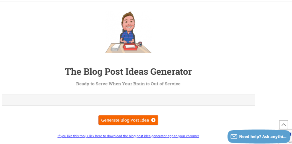 the blog post ideas generator