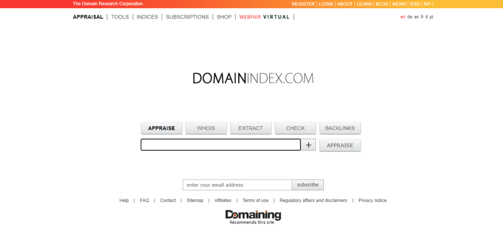 Domain Index 